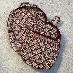 TWO Vera Bradley matching print Backpacks